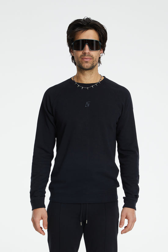 Cotton Crewneck Sweatshirt - Black
