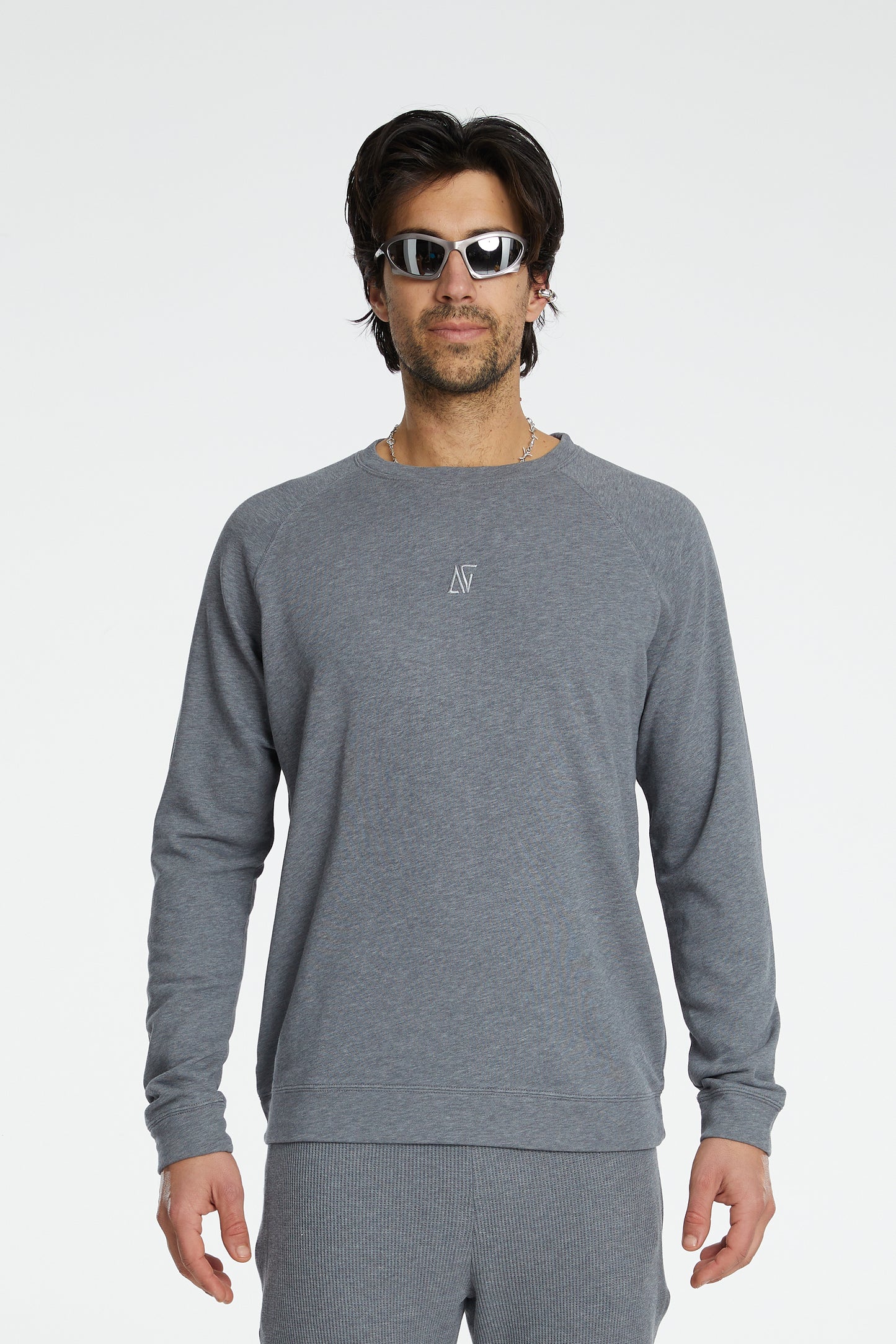 Cotton Crewneck Sweatshirt - Grey