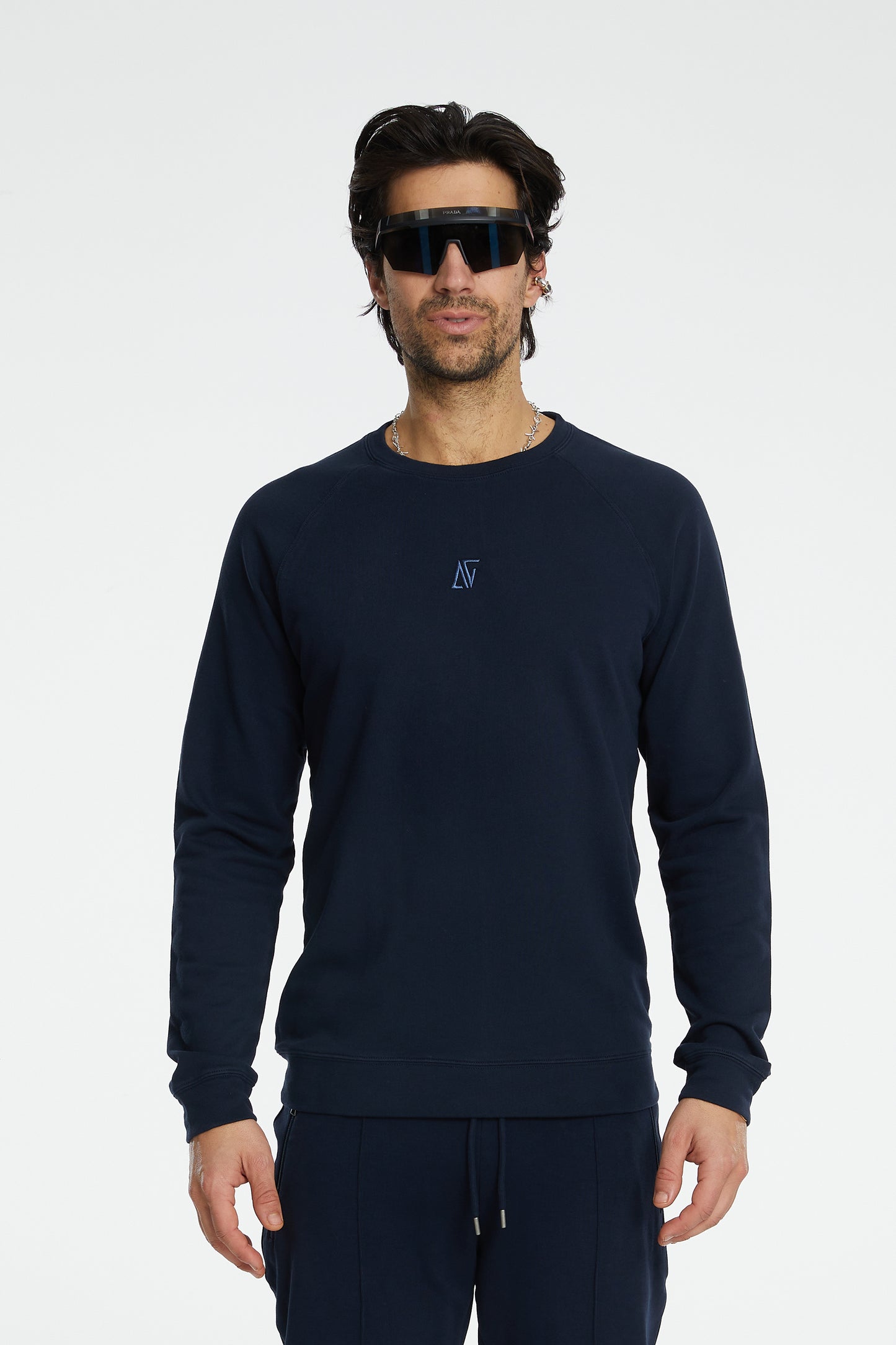 Cotton Crewneck Sweatshirt - Dark Navy