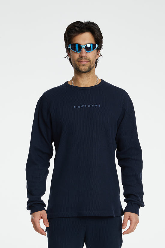 Waffle Sweatshirt - Koyu Lacivert