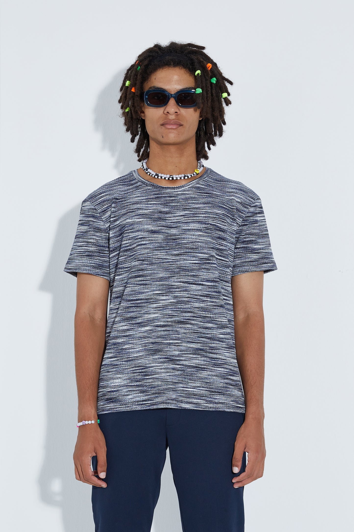 Full Knit T-Shirt - Navy