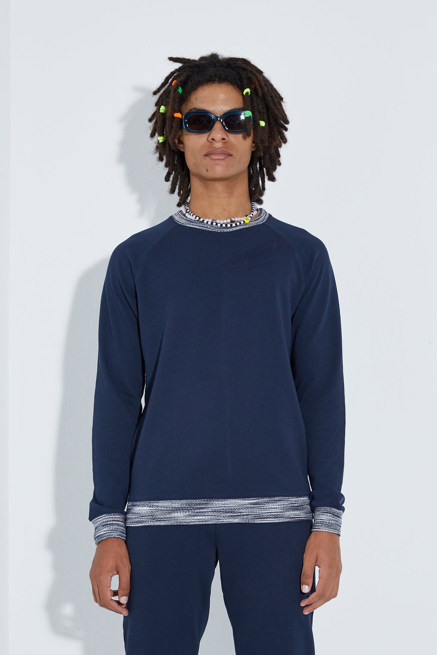 Knit Sweatshirt- Navy