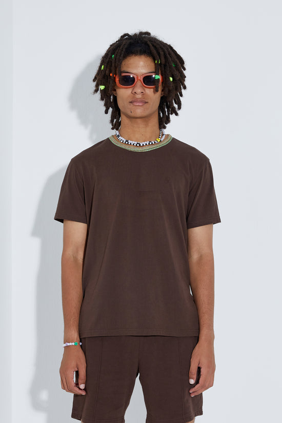 Knit T-Shirt - Brown