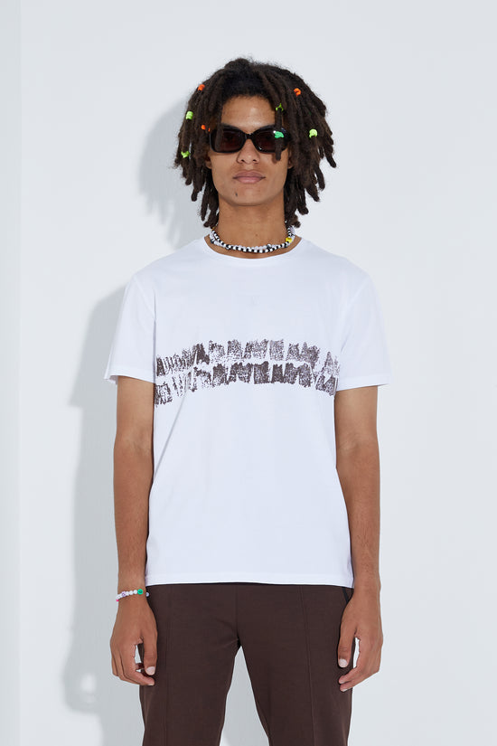 Batik T-shirt - Beyaz/Kahverengi