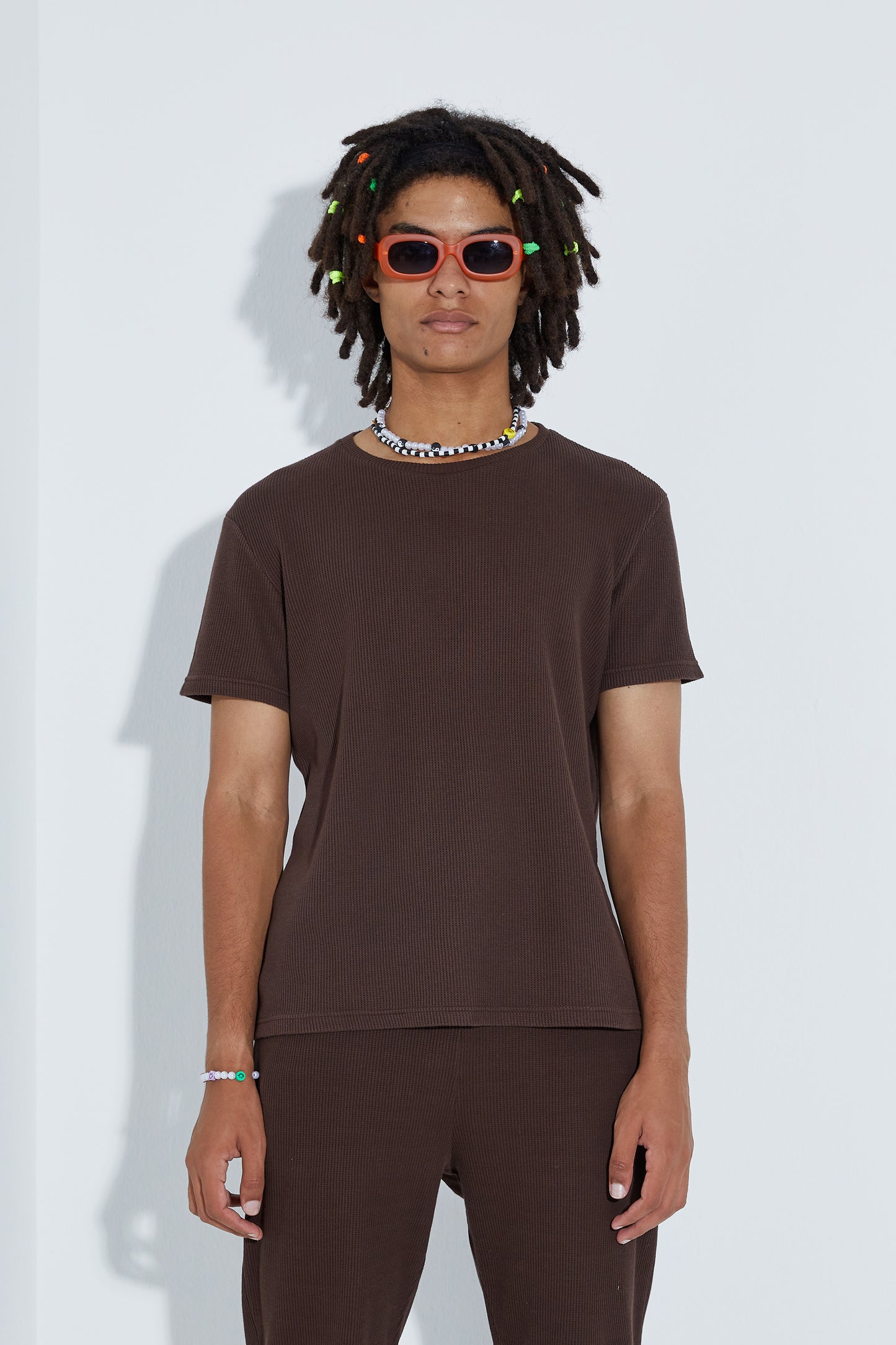 Waffle T-Shirt -Brown