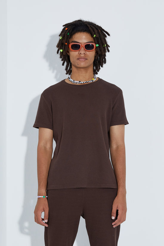 Waffle T-Shirt -Brown