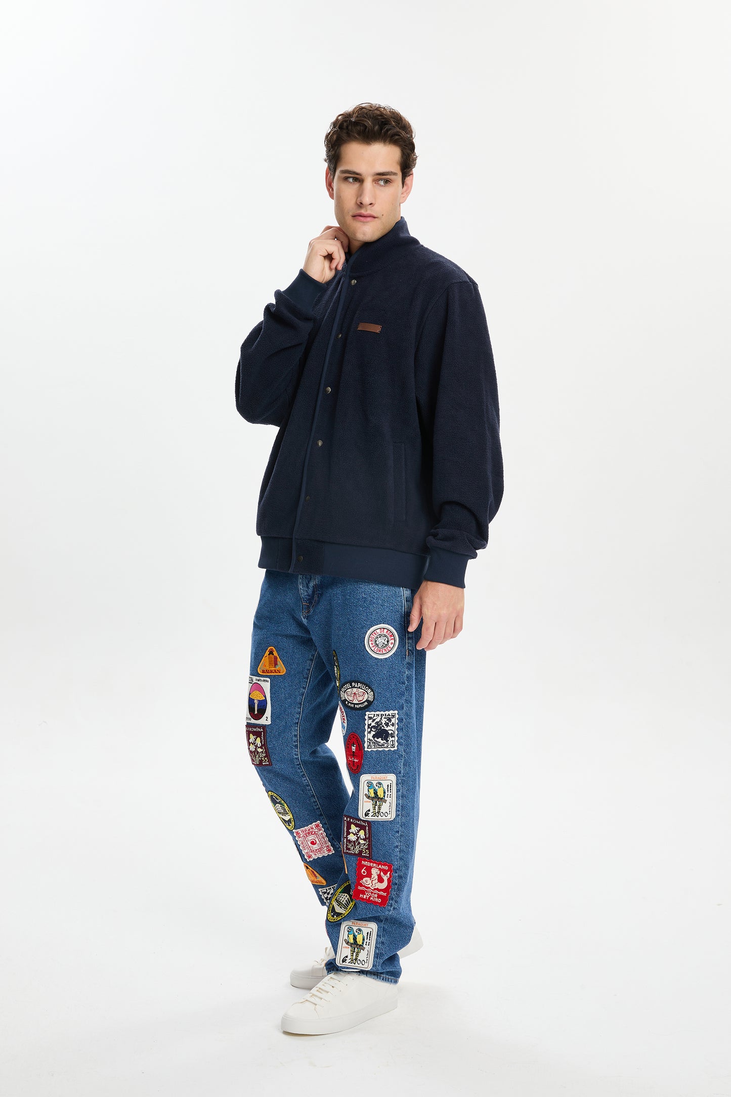 Button Down Fleece W/ Bassigue Embossed Patch