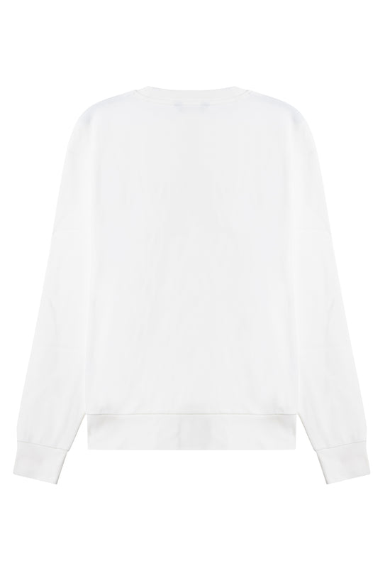 Kırık Beyaz Paraguay Nakışlı Yuvarlak Yaka  Sweatshirt
