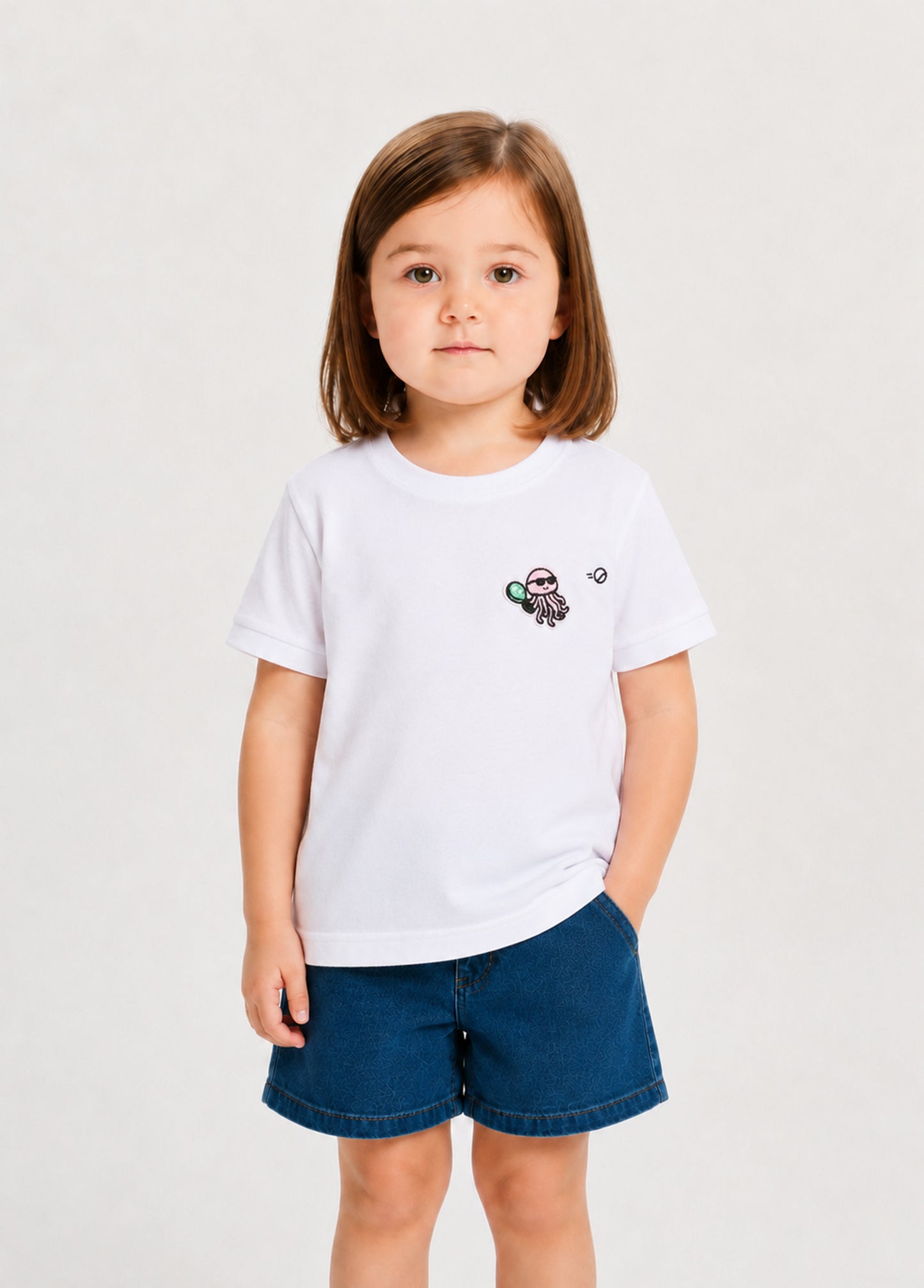 Kids White Padel Octopus T-Shirt