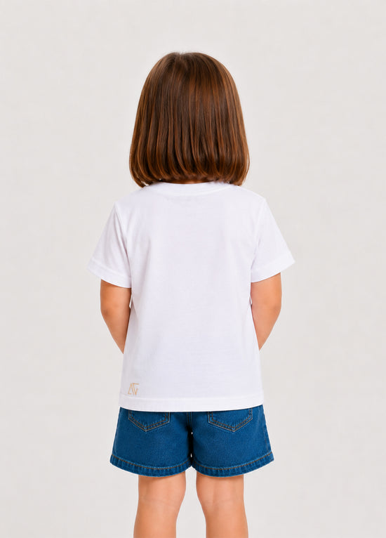 Unisex Çocuk Beyaz Octopus T-Shirt
