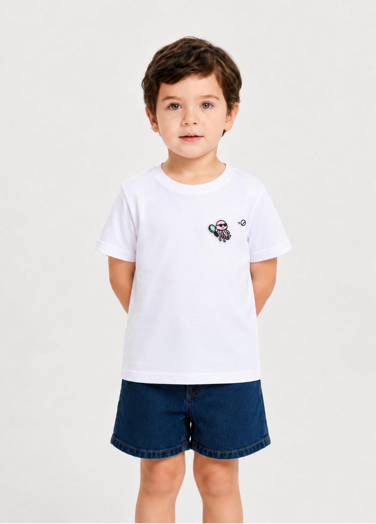 Kids White Padel Octopus T-Shirt
