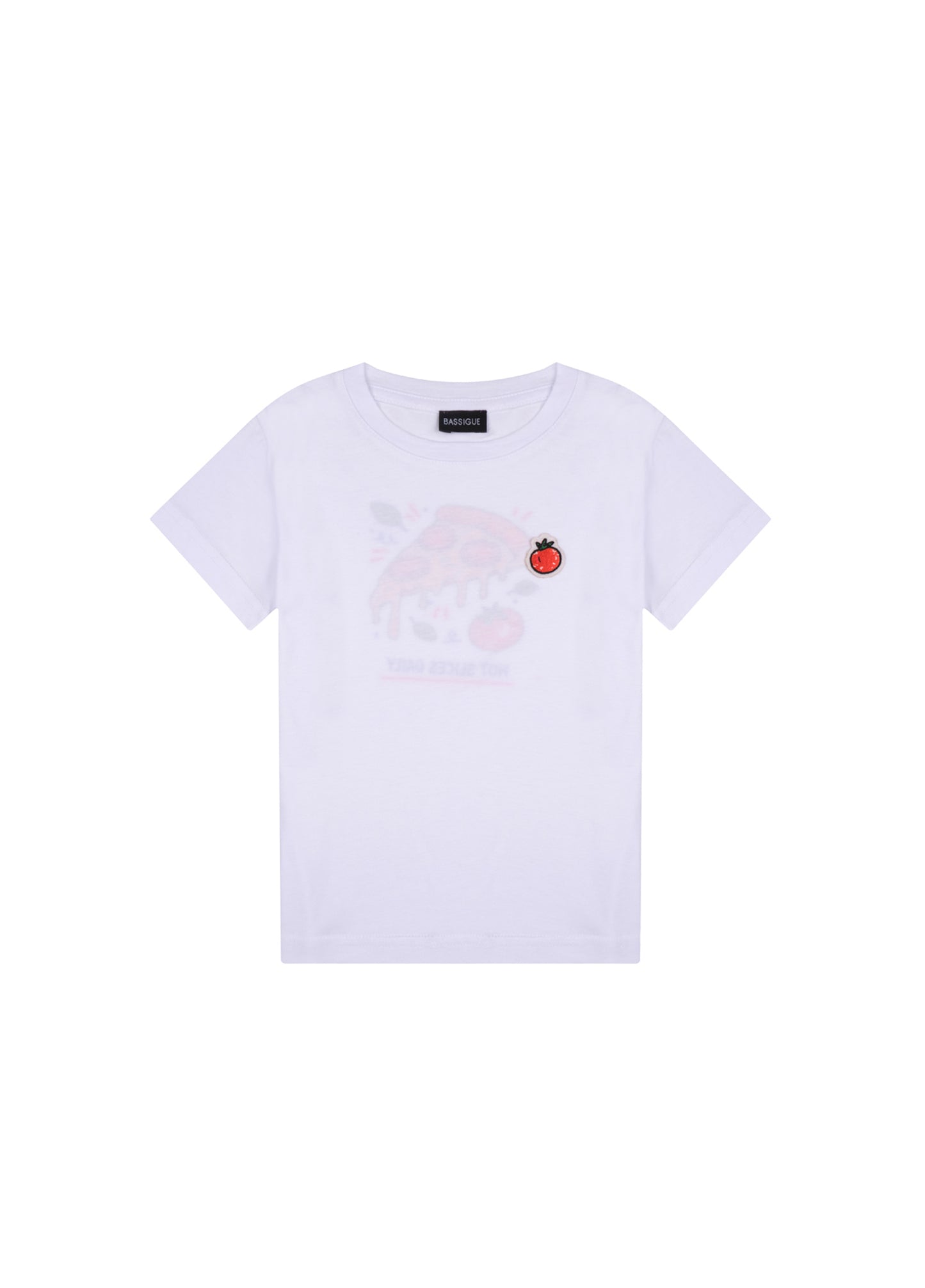 Unisex Çocuk Beyaz Pizza T-Shirt