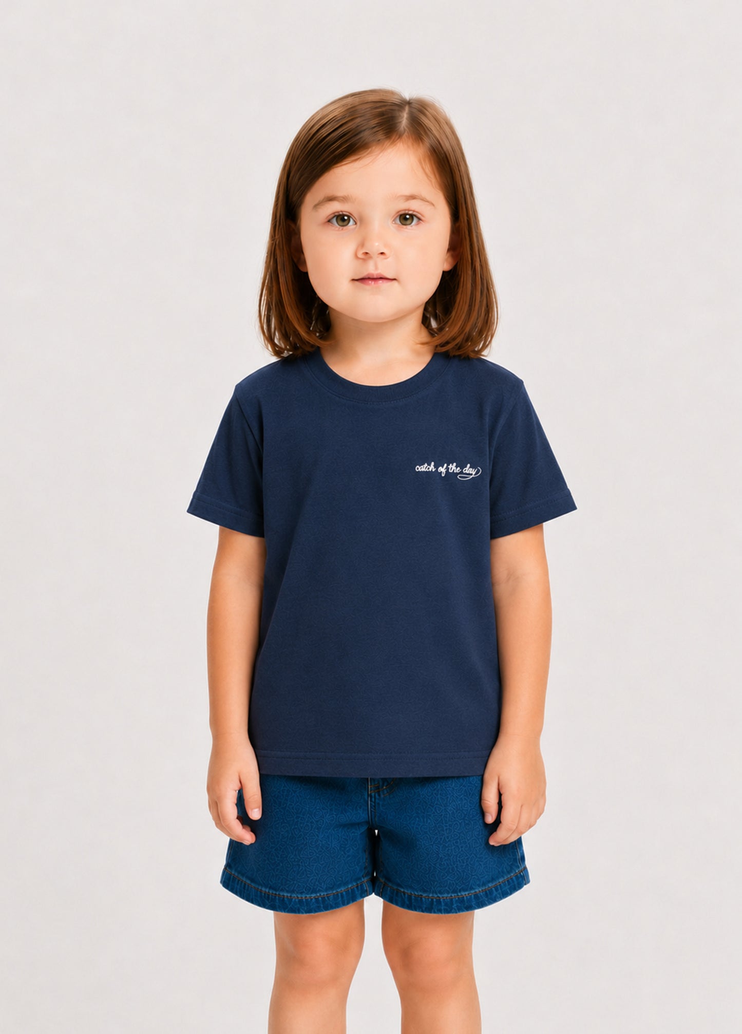Unisex Çocuk Lacivert Catch of The Day T-Shirt