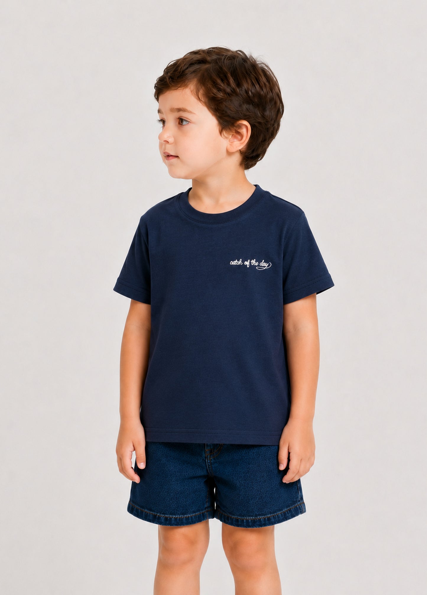 Kids Catch Of The Day T-shirt-Navy