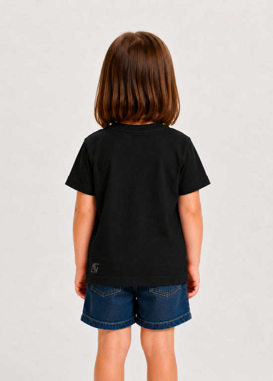 Unisex Kids Black Trouble T-Shirt 