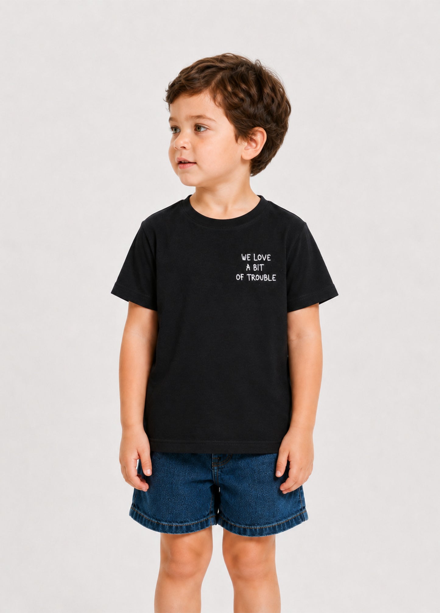 Kids Trouble T-Shirt-Black