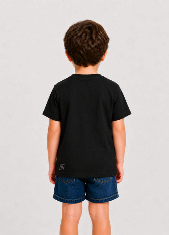 Unisex Kids Black Trouble T-Shirt 