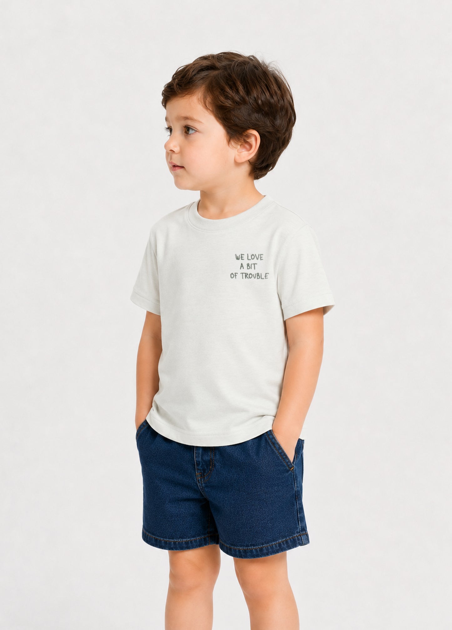 Kids Trouble T-Shirt-Light Green