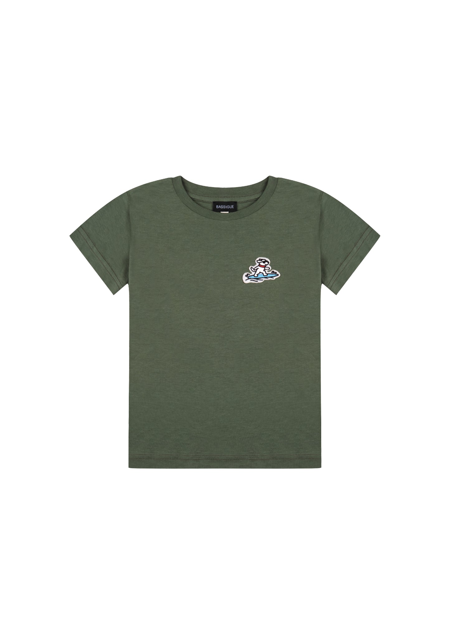 Unisex Çocuk Yeşil Surfing Dog T-Shirt