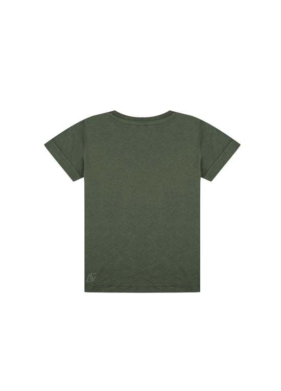 Unisex Çocuk Yeşil Surfing Dog T-Shirt