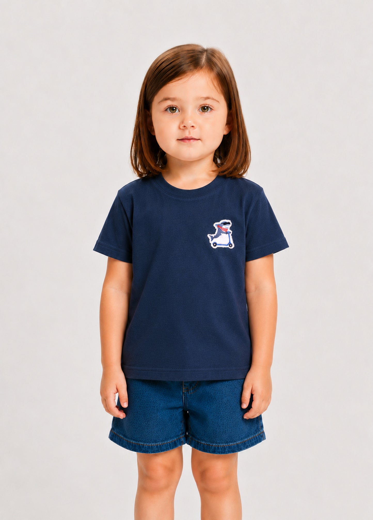 Kids Shark T-Shirt-Navy