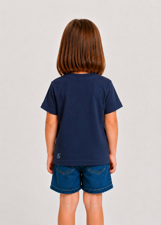 Unisex Çocuk Lacivert Shark T-Shirt