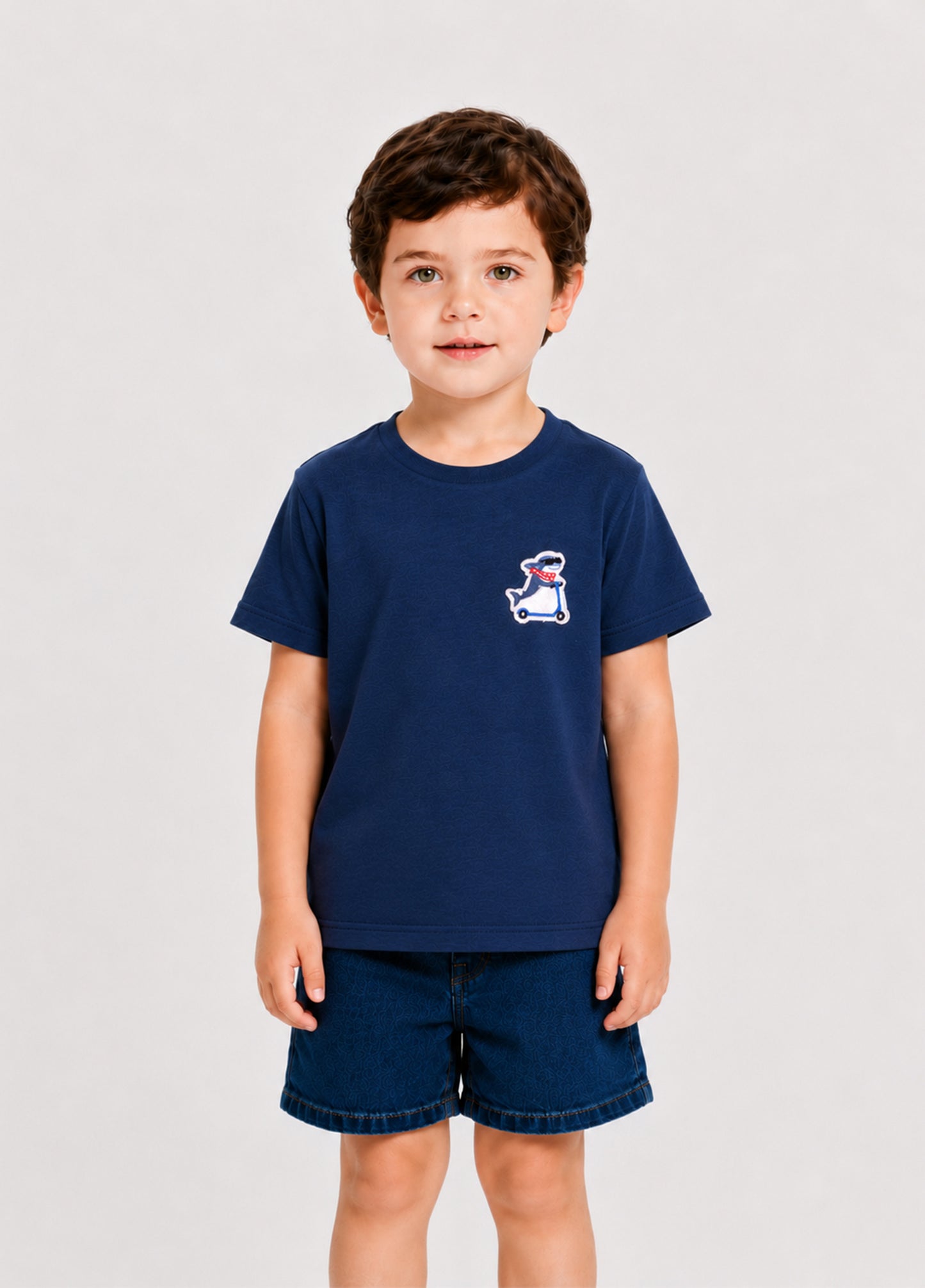 Kids Shark T-Shirt-Navy