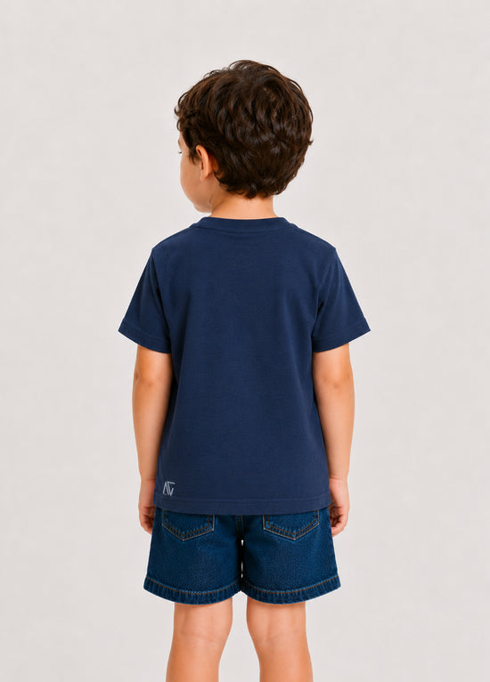 Unisex Çocuk Lacivert Shark T-Shirt