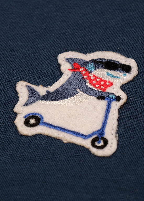 Unisex Çocuk Lacivert Shark T-Shirt