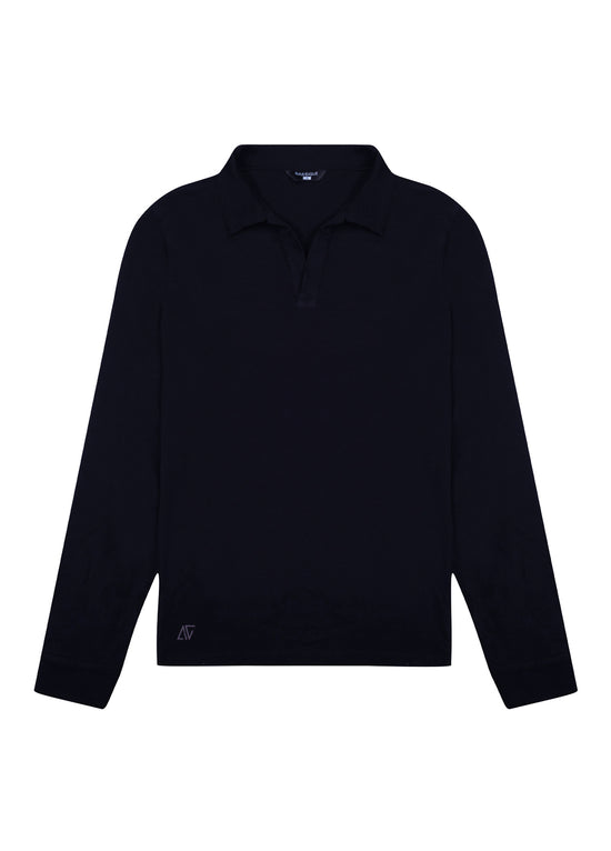 Navy Long Sleeve Polo
