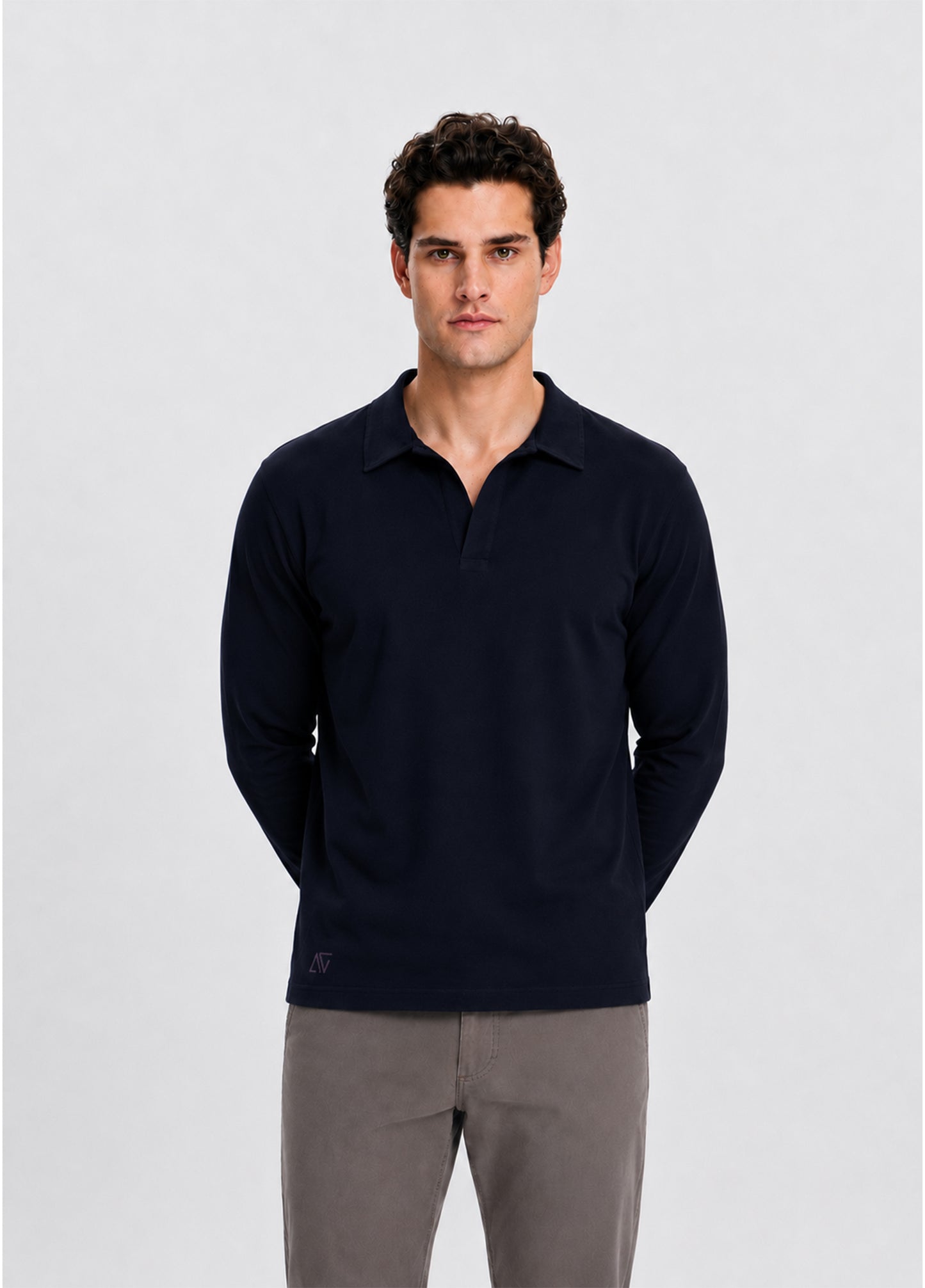 Navy Long Sleeve Polo