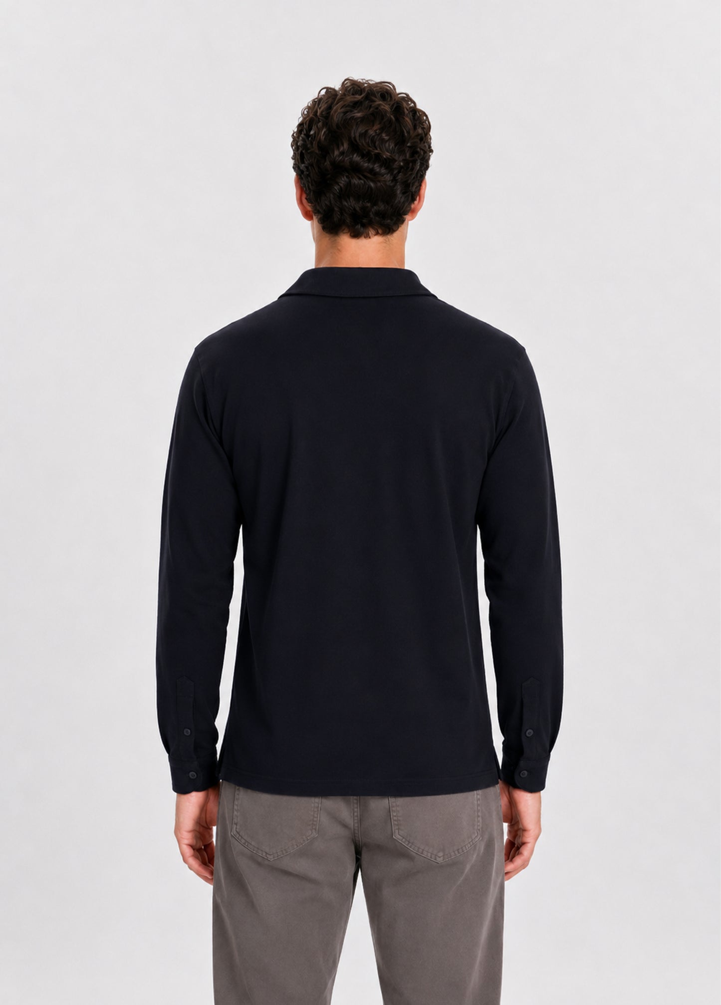 Navy Long Sleeve Polo