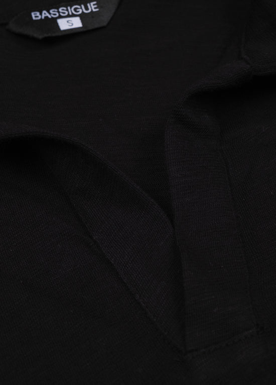 Black Long Sleeve Polo