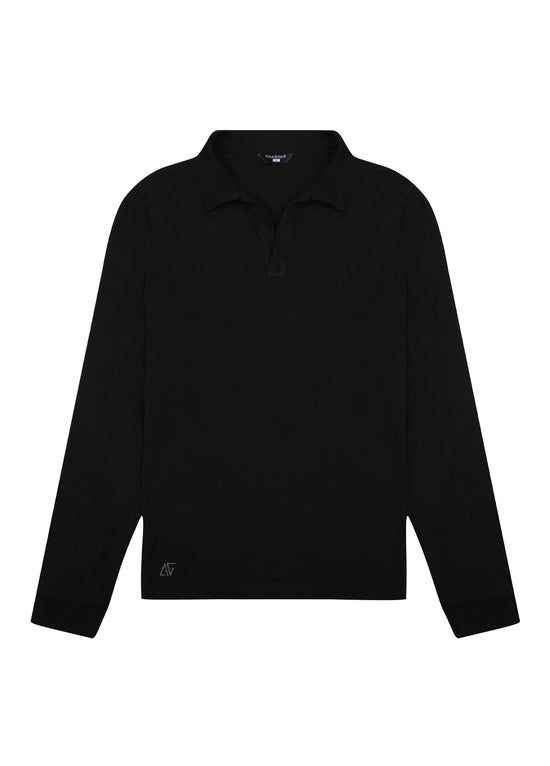 Black Long Sleeve Polo