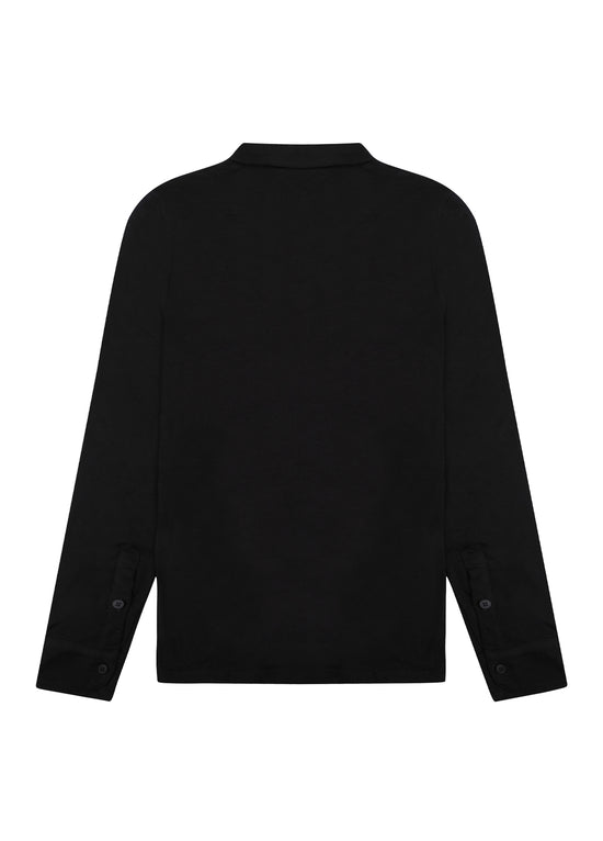 Black Long Sleeve Polo