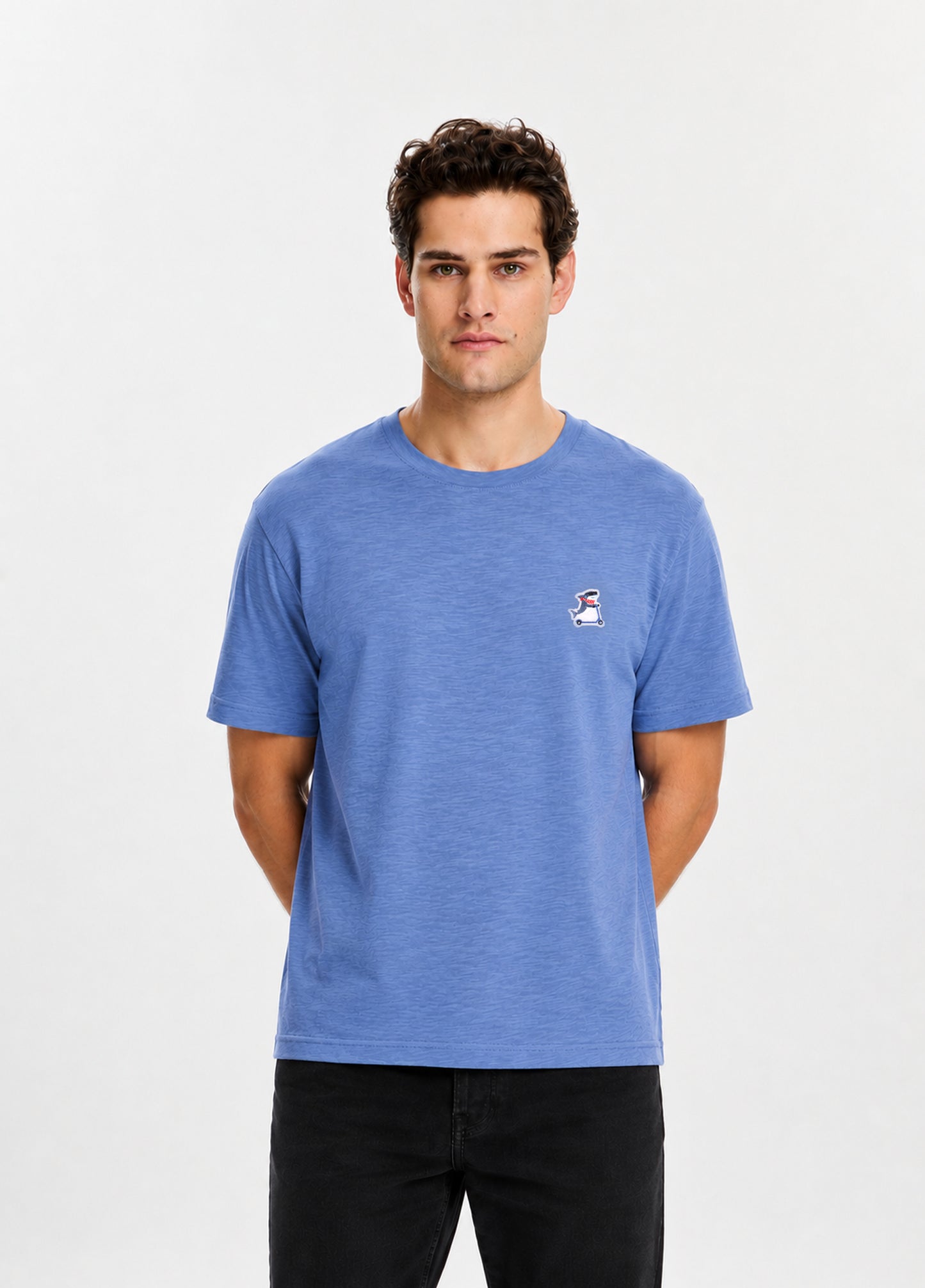 Scootering Shark T-shirt-Blue