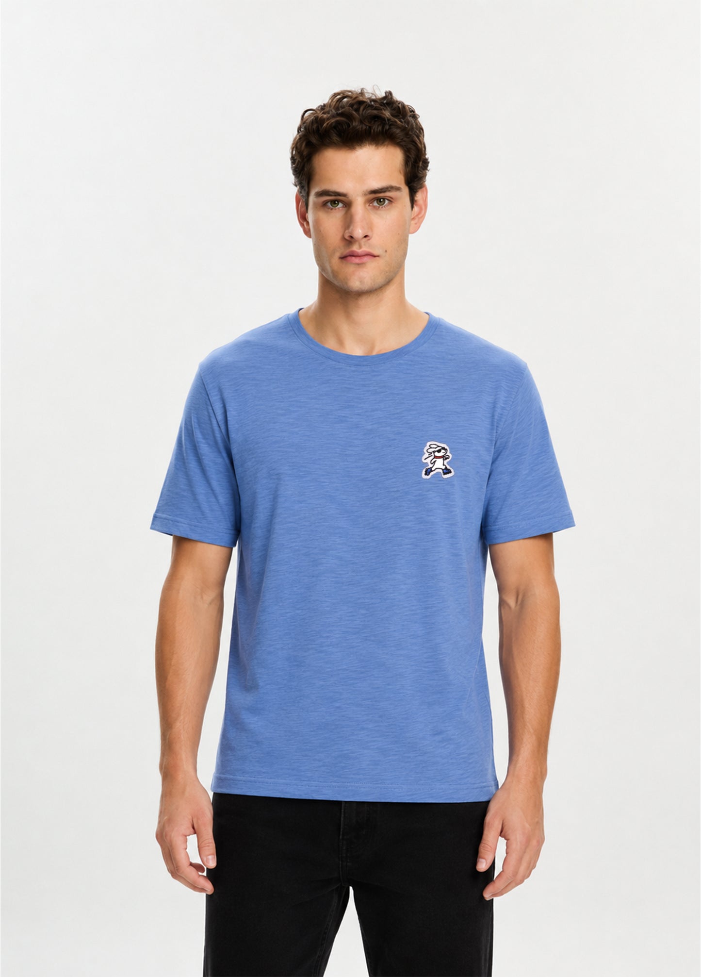 Skating Rabbit T-shirt-Blue
