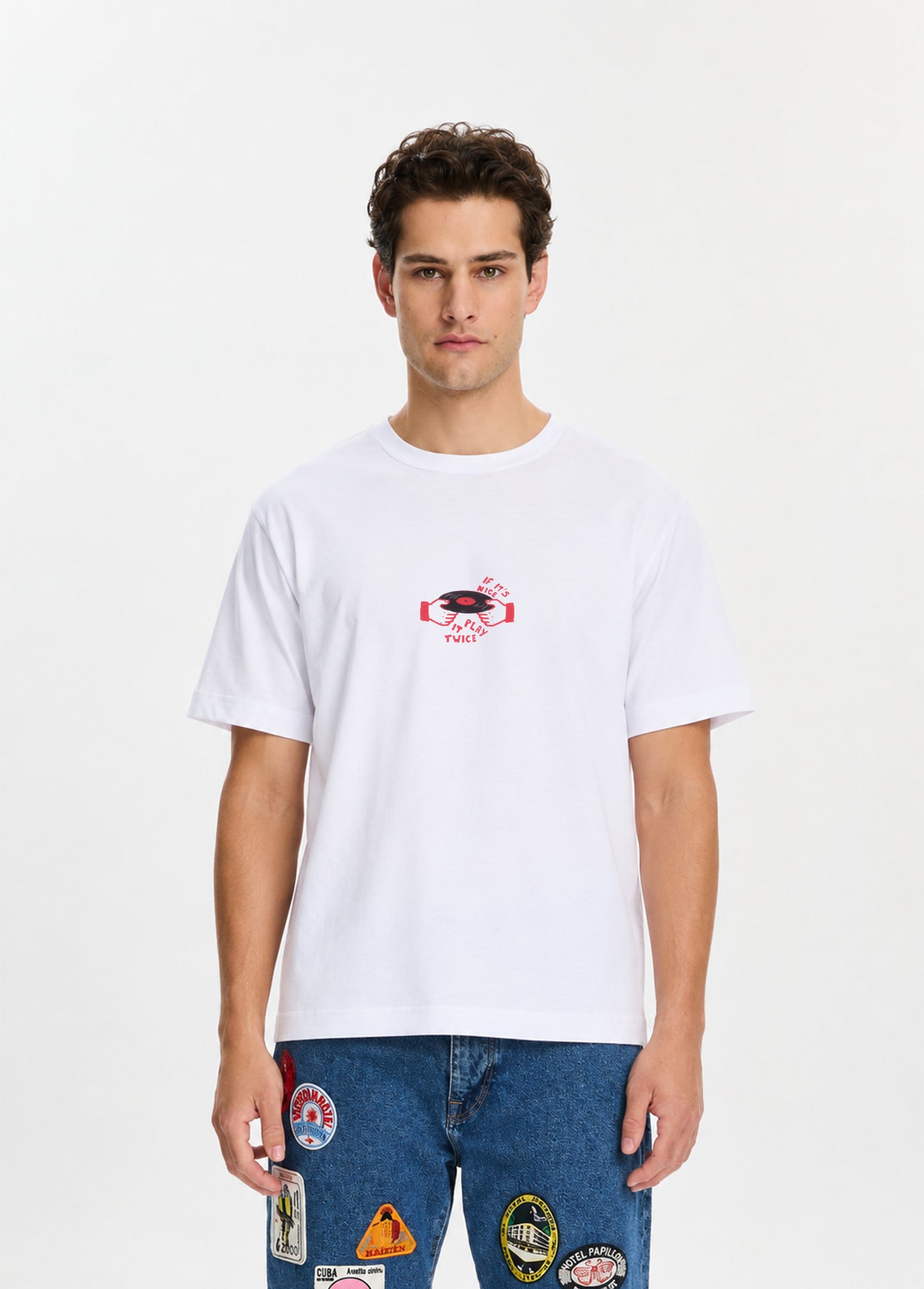 Record T-shirt-White