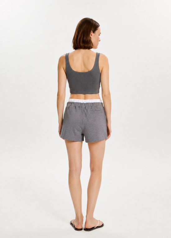 Grey Boxer Waistband Shorts