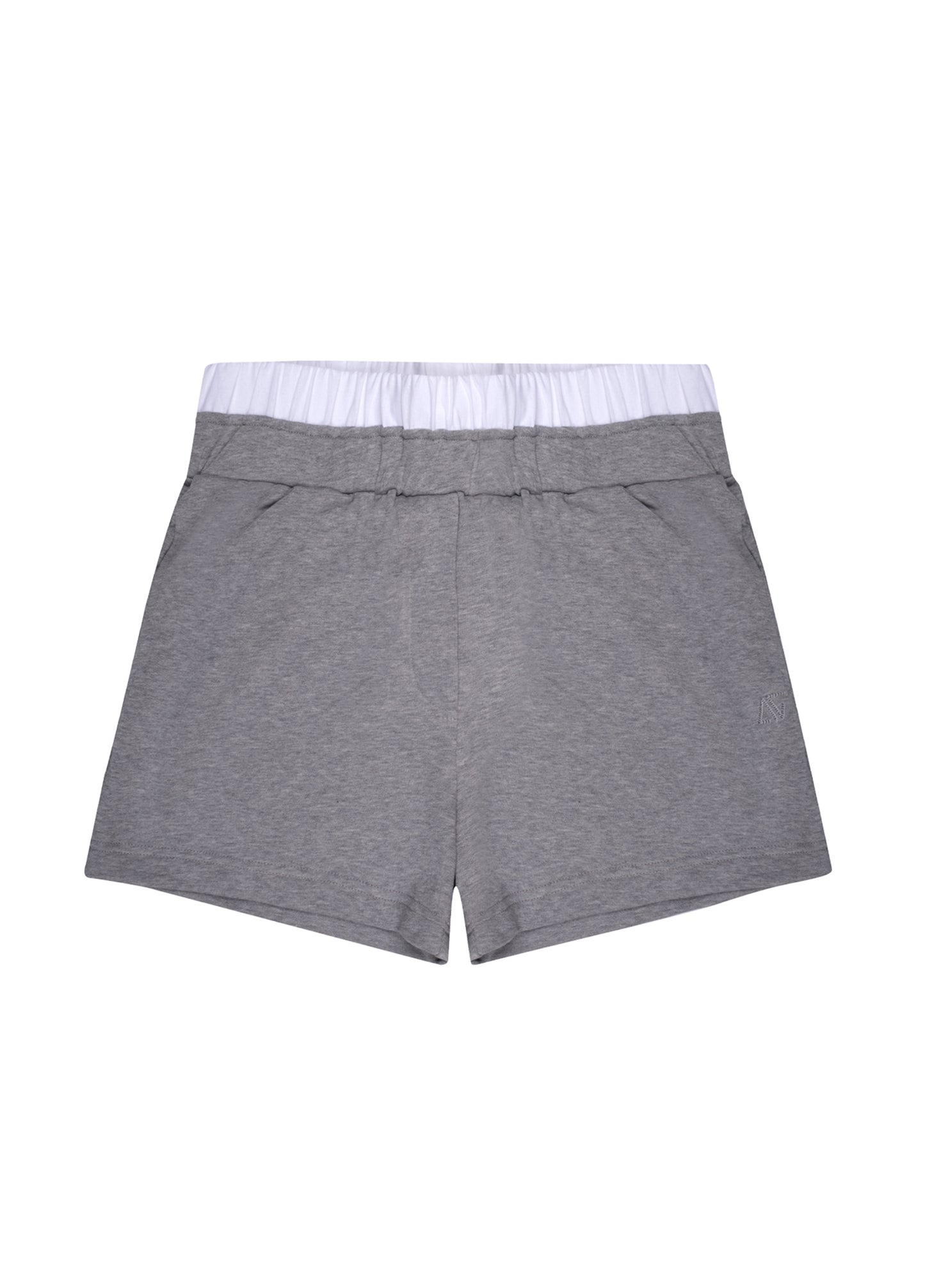 Gri Boxer Bel Detaylı Şort