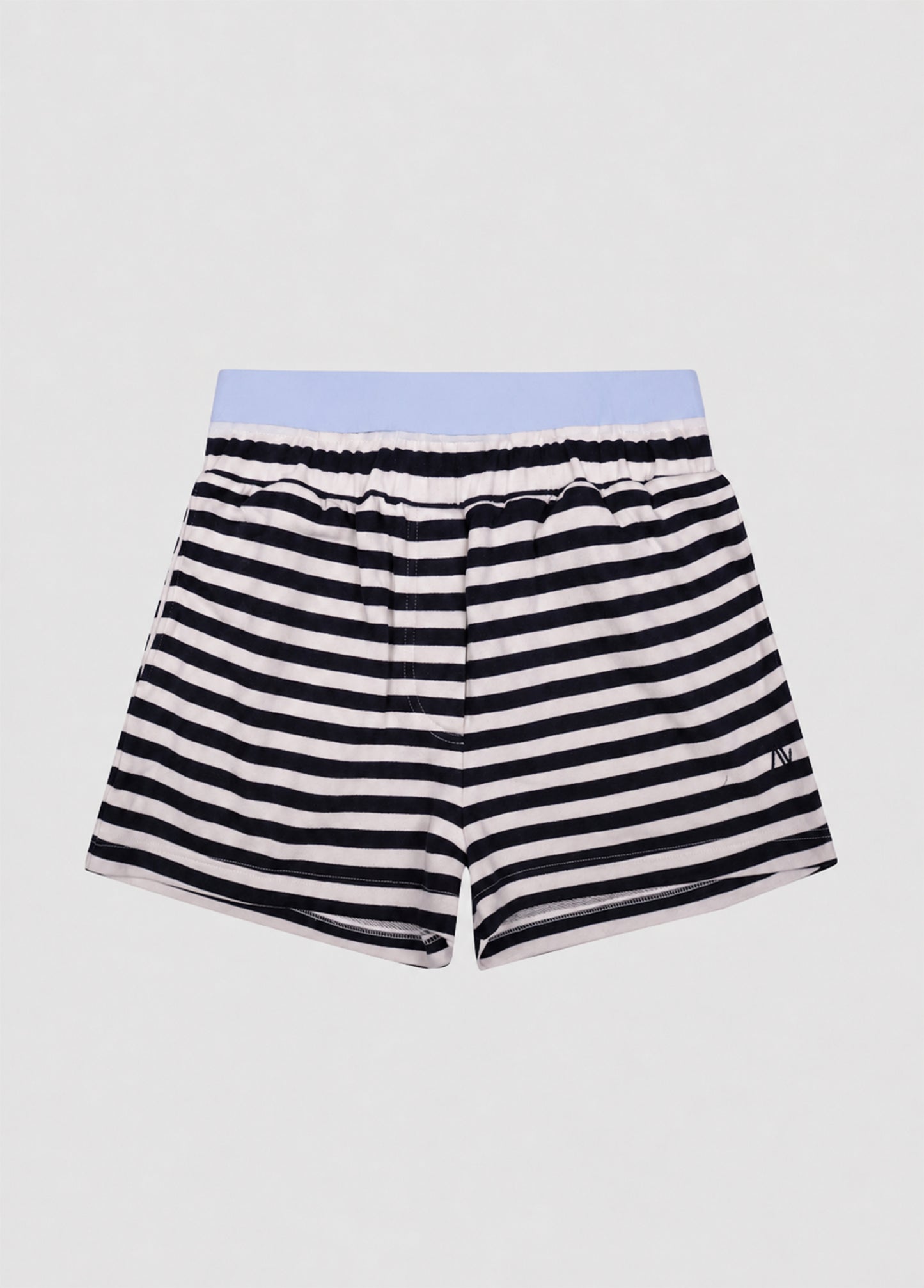 Navy Striped Boxer Waistband Shorts
