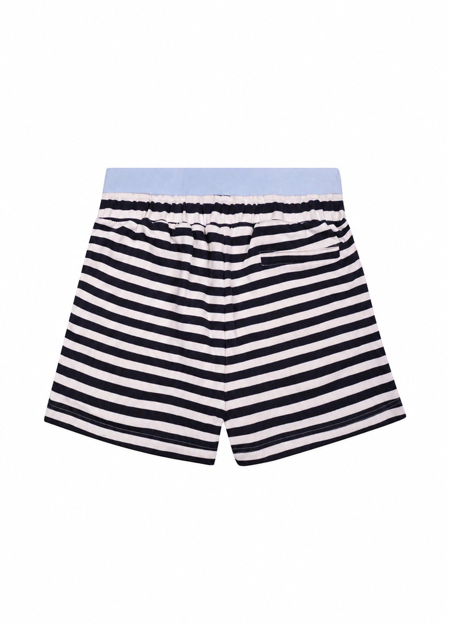 Navy Striped Boxer Waistband Shorts