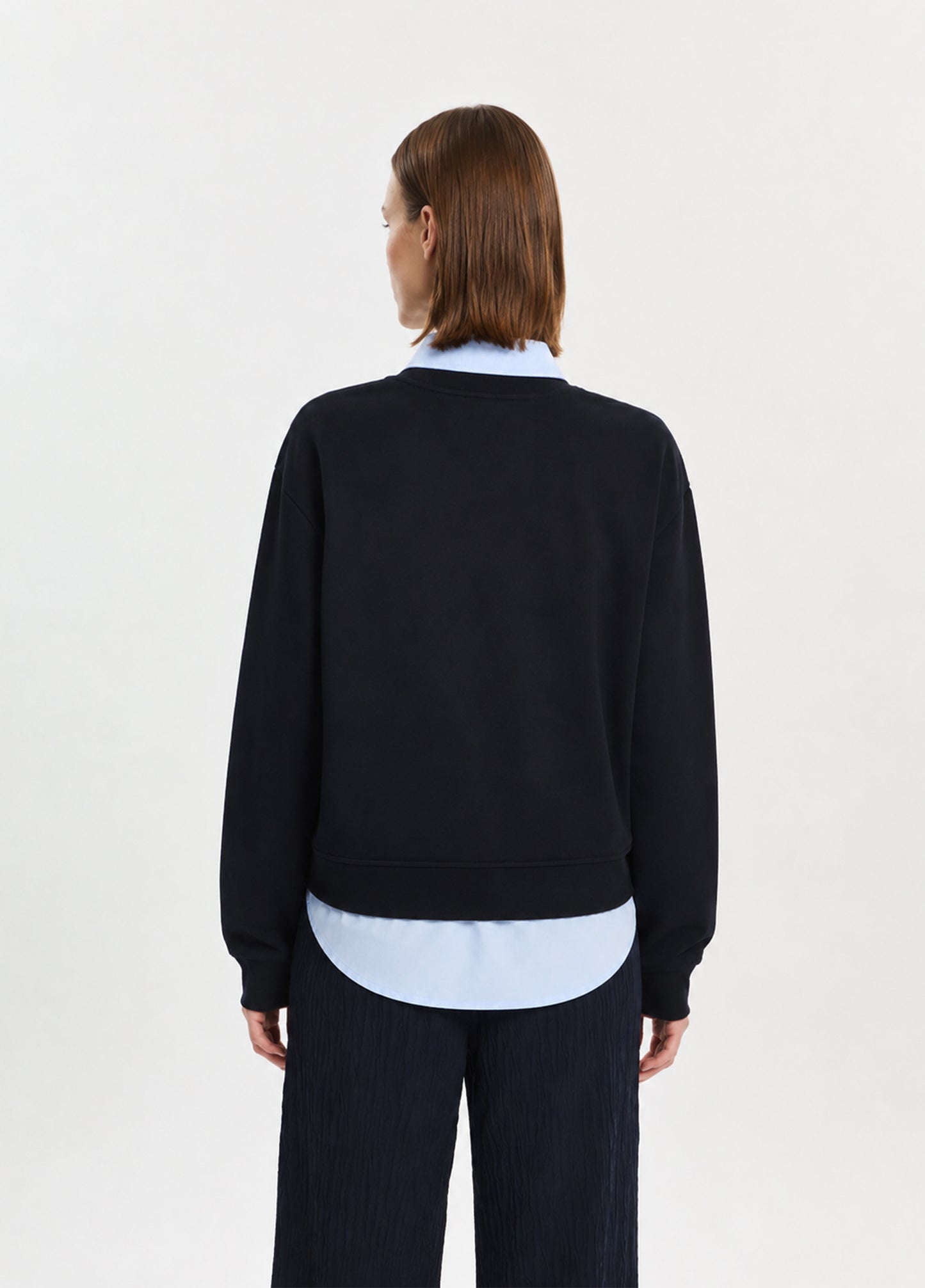 Lacivert Gömlek Katmanlı Sweatshirt