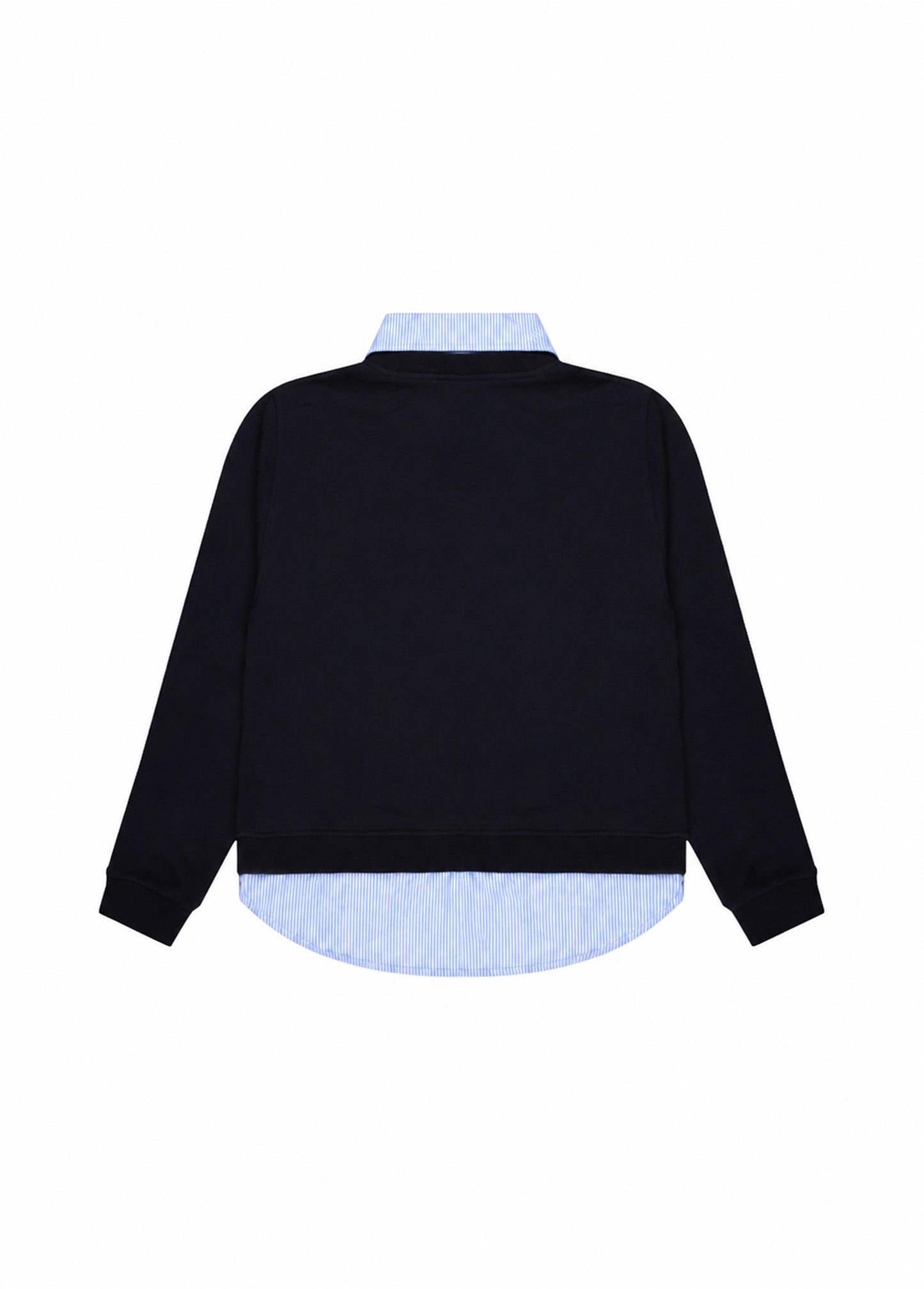 Navy Shirt-Layered Sweatshirt