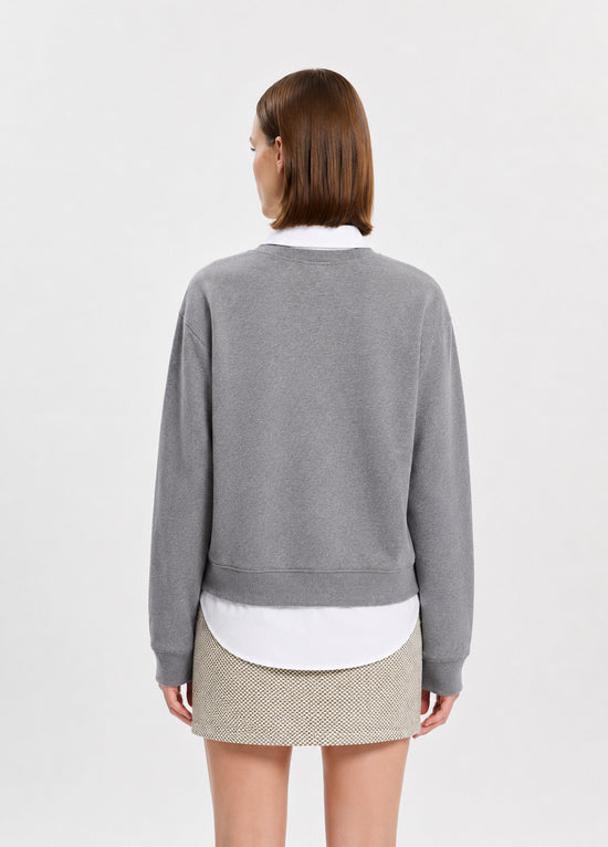 Gri Gömlek Katmanlı Sweatshirt