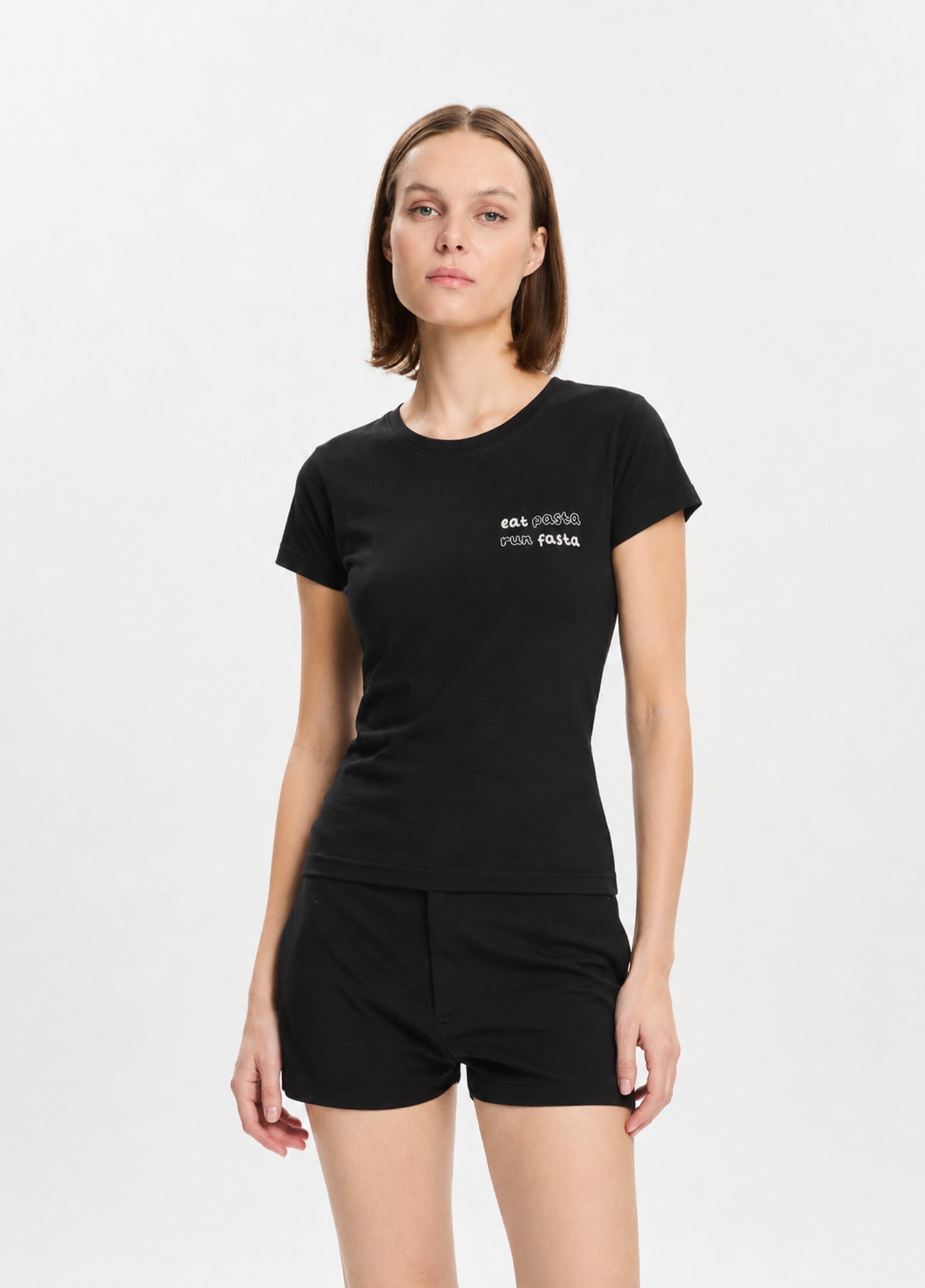Siyah Eat Pasta T-Shirt