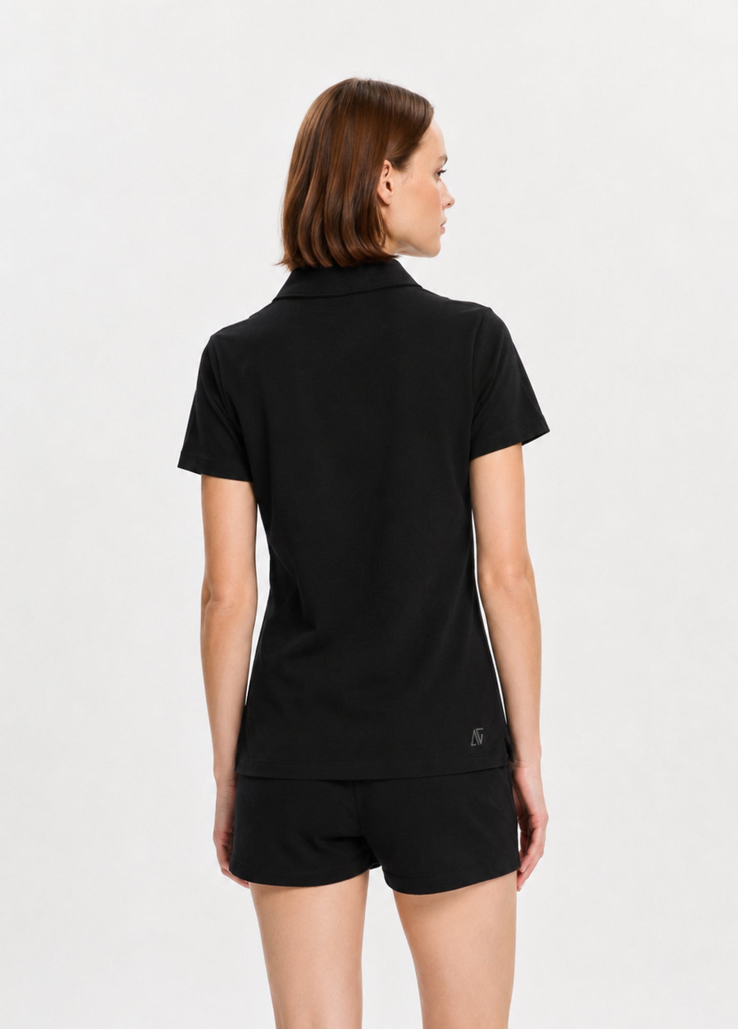 Siyah Keyhole Neck T-Shirt
