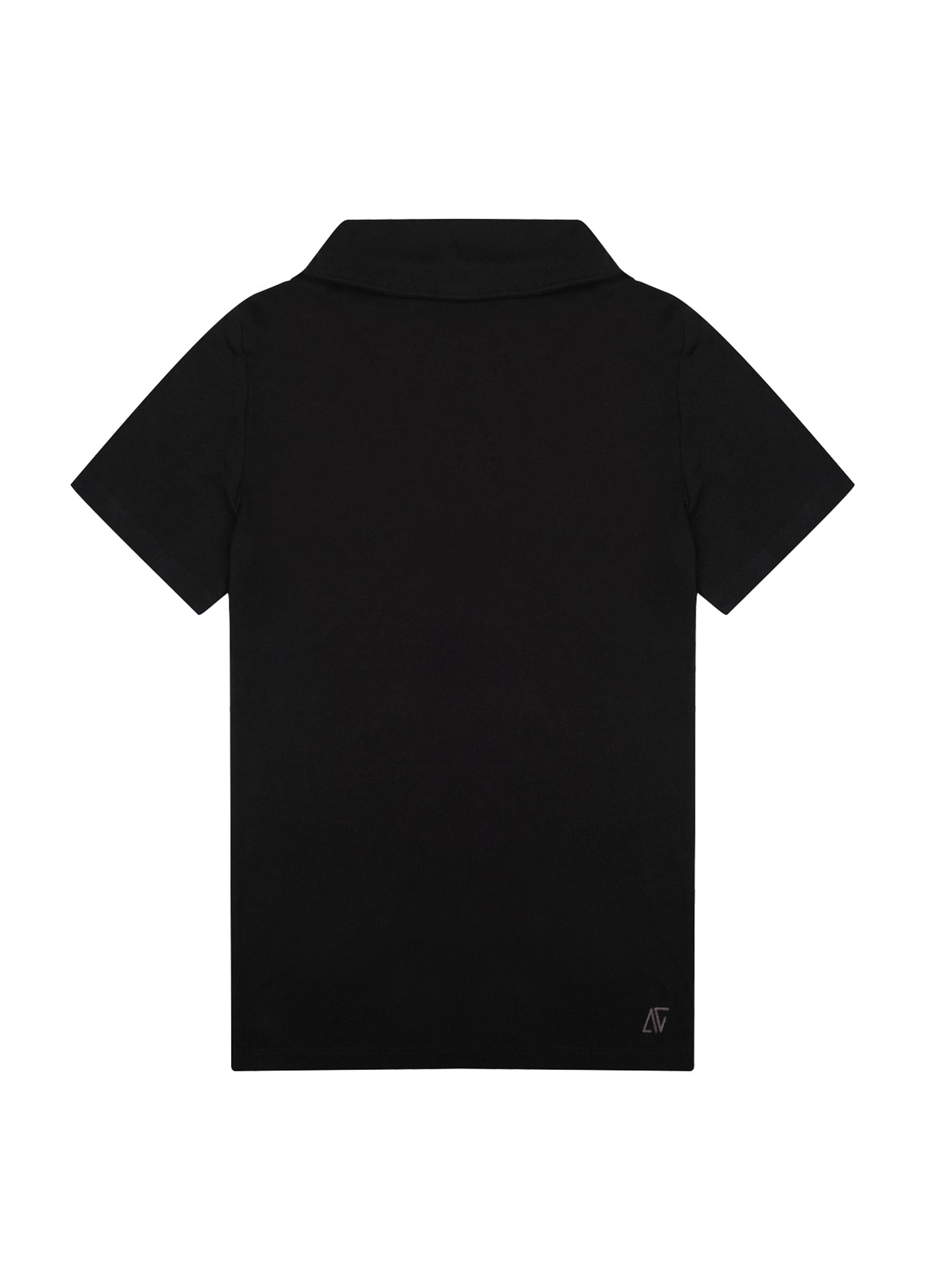Siyah Keyhole Neck T-Shirt