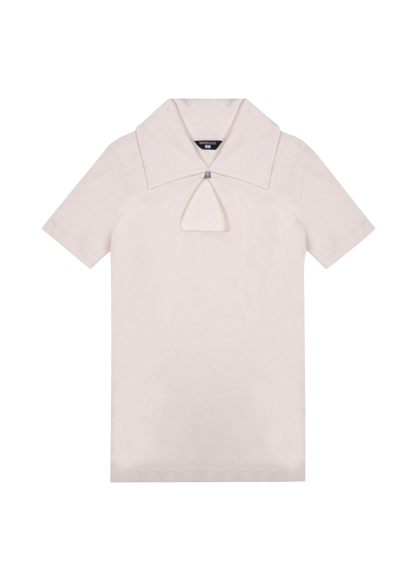 Ekru Keyhole Neck T-Shirt