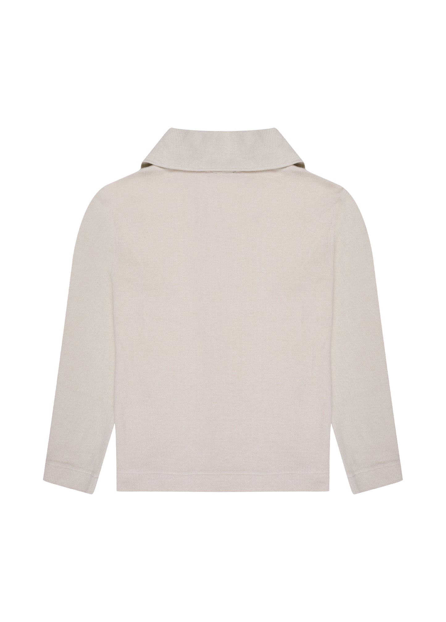 Bej Yarım Fermuarlı Yüksek Yaka Sweatshirt